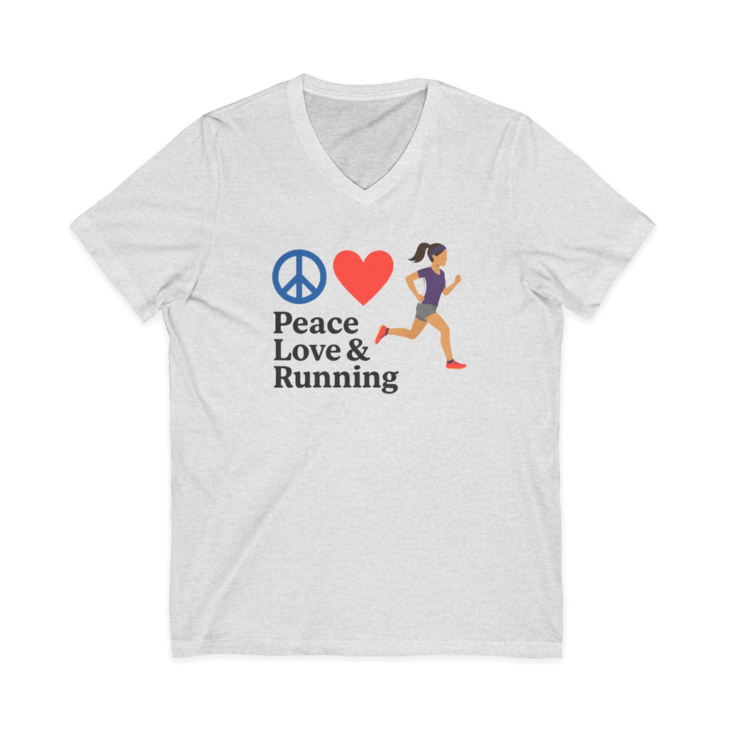 Peace Love & Running V-Neck Tee