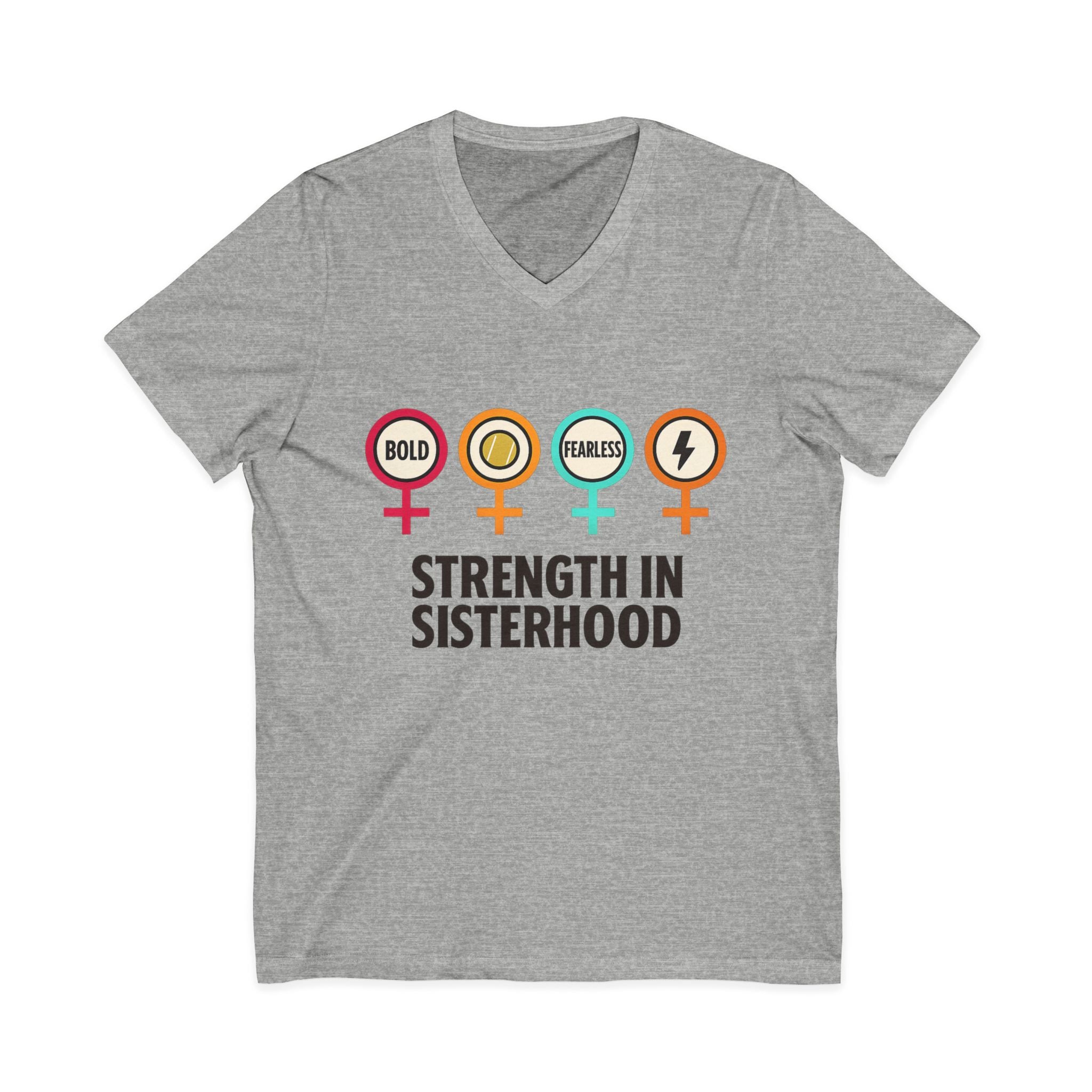 Strength in Sisterhood V-Neck Tee - Bold & Fearless