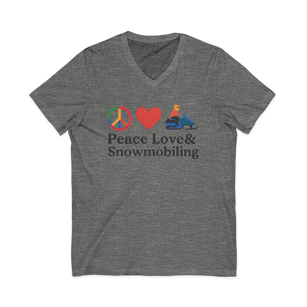 Peace, Love & Snowmobiling V-Neck Tee
