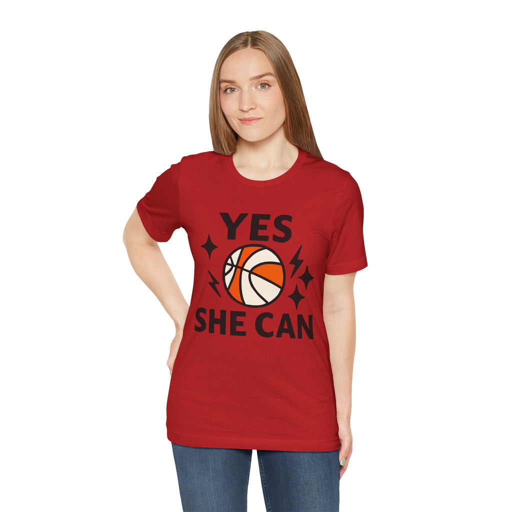 Yes, She Can Basketball Unisex Tee