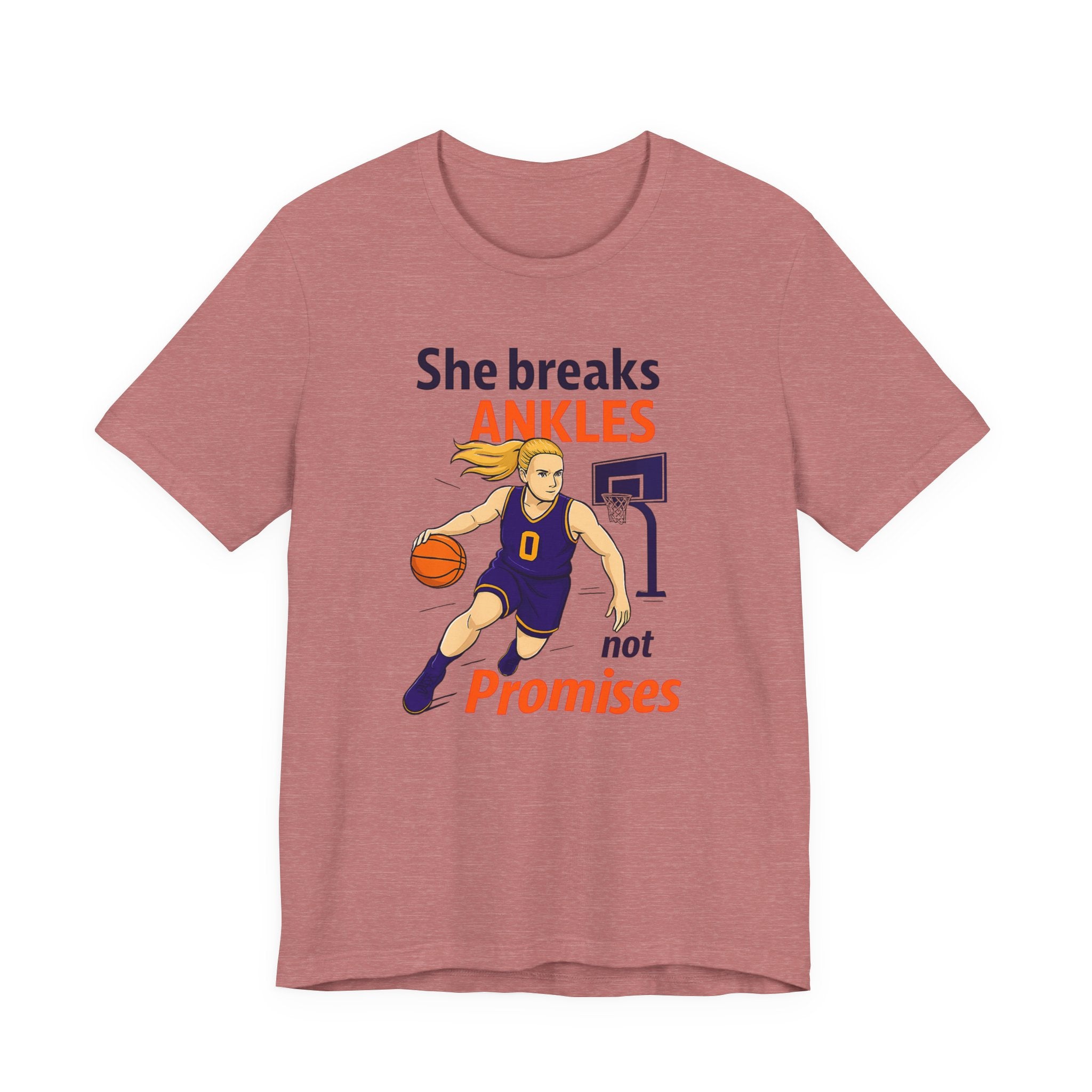 She Breaks Ankles Not Promises Basketball Tee