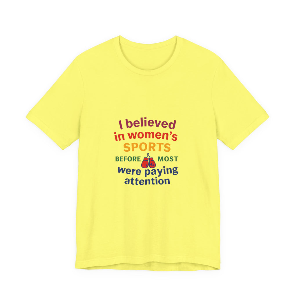 Women's Sports Believer Tee, Unisex Jersey Short Sleeve Tee