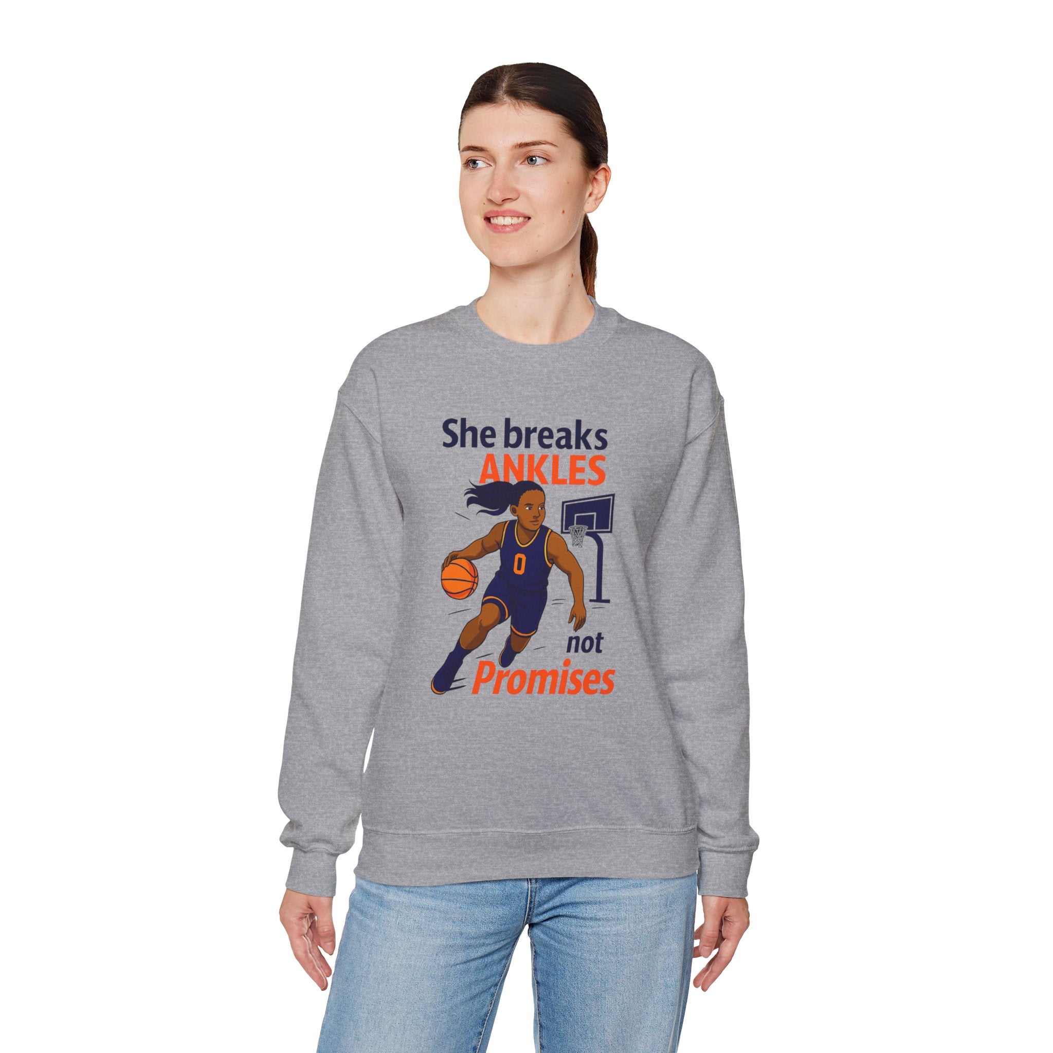 Basketball Sweatshirt, She Breaks Ankles Crewneck