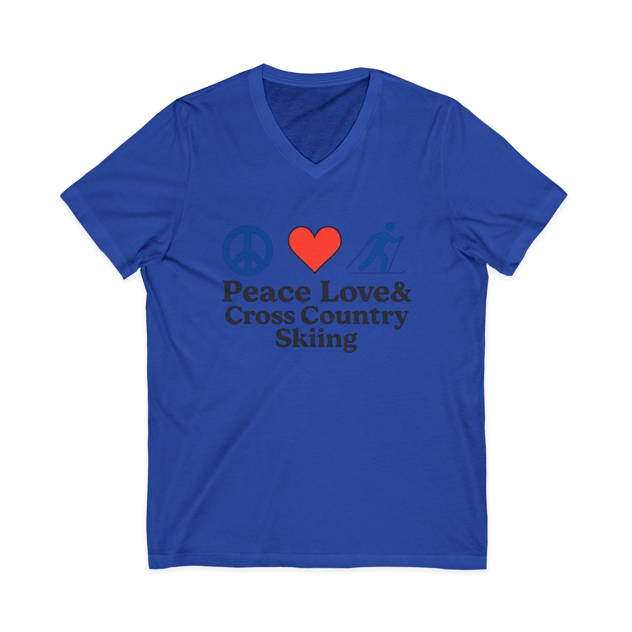Peace Love & Cross Country Skiing V-Neck Tee