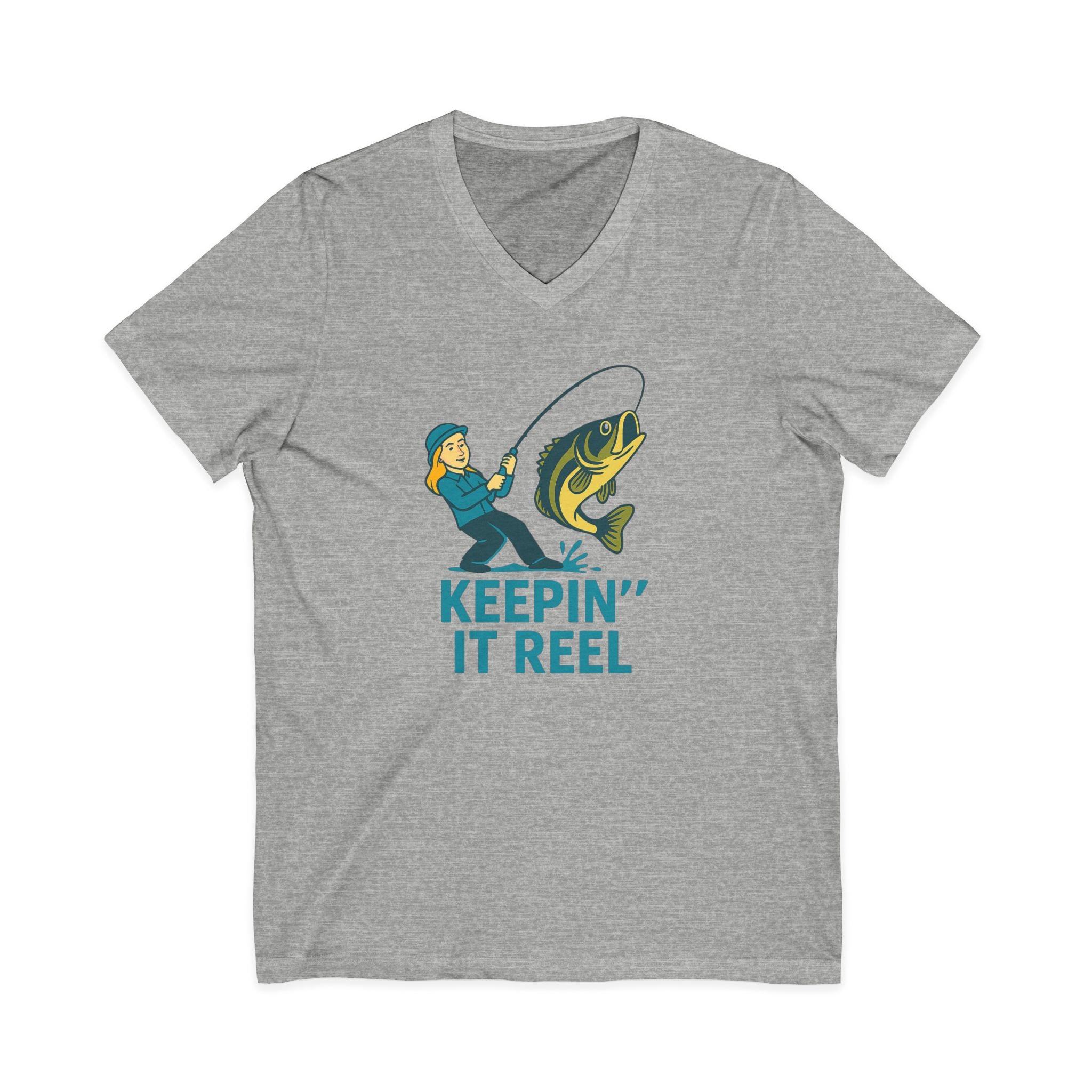 Fishing Humor V-Neck Tee - Keepin' It Reel