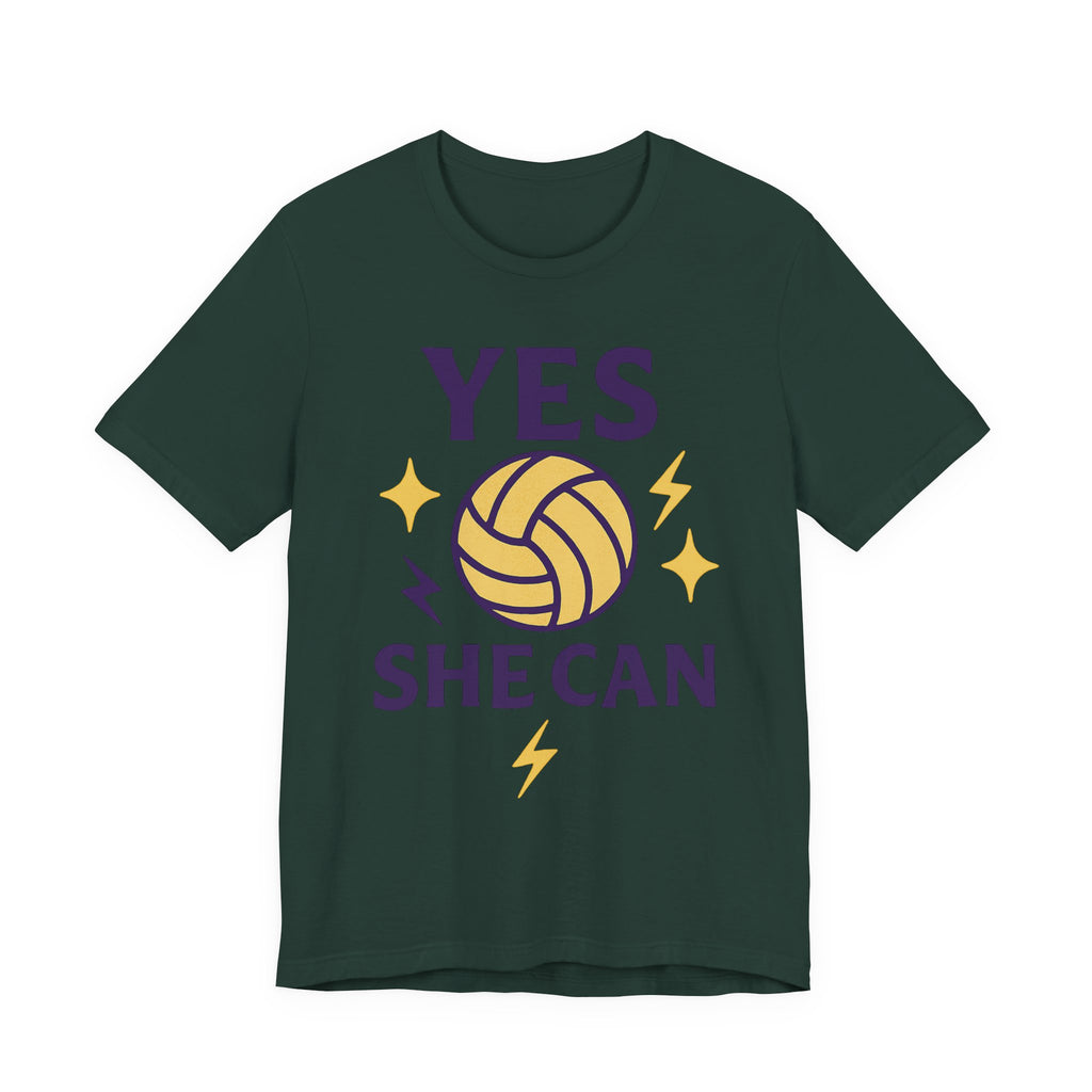 Yes, She Can Volleyball Unisex Tee