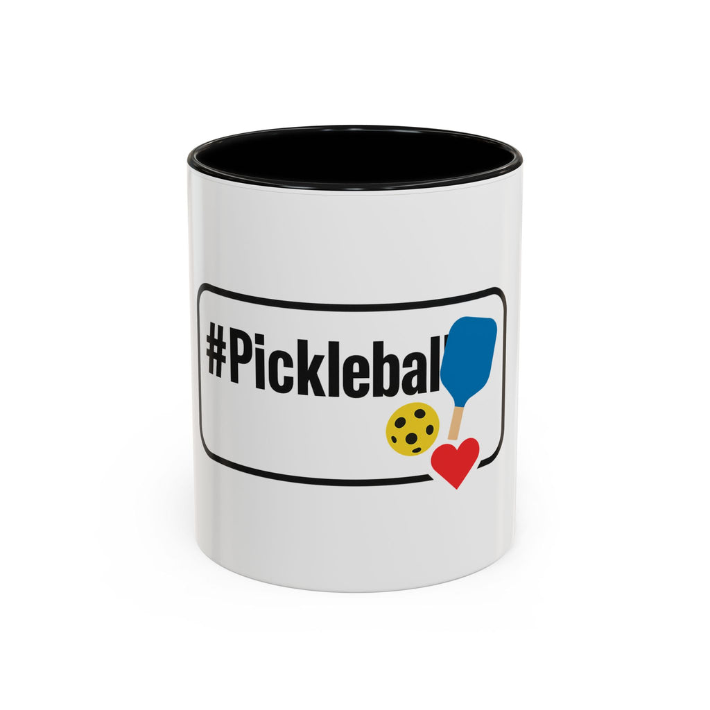 #Pickleball Accent Coffee Mug — Pickleball Paddle & Ball Design (11/15 oz)