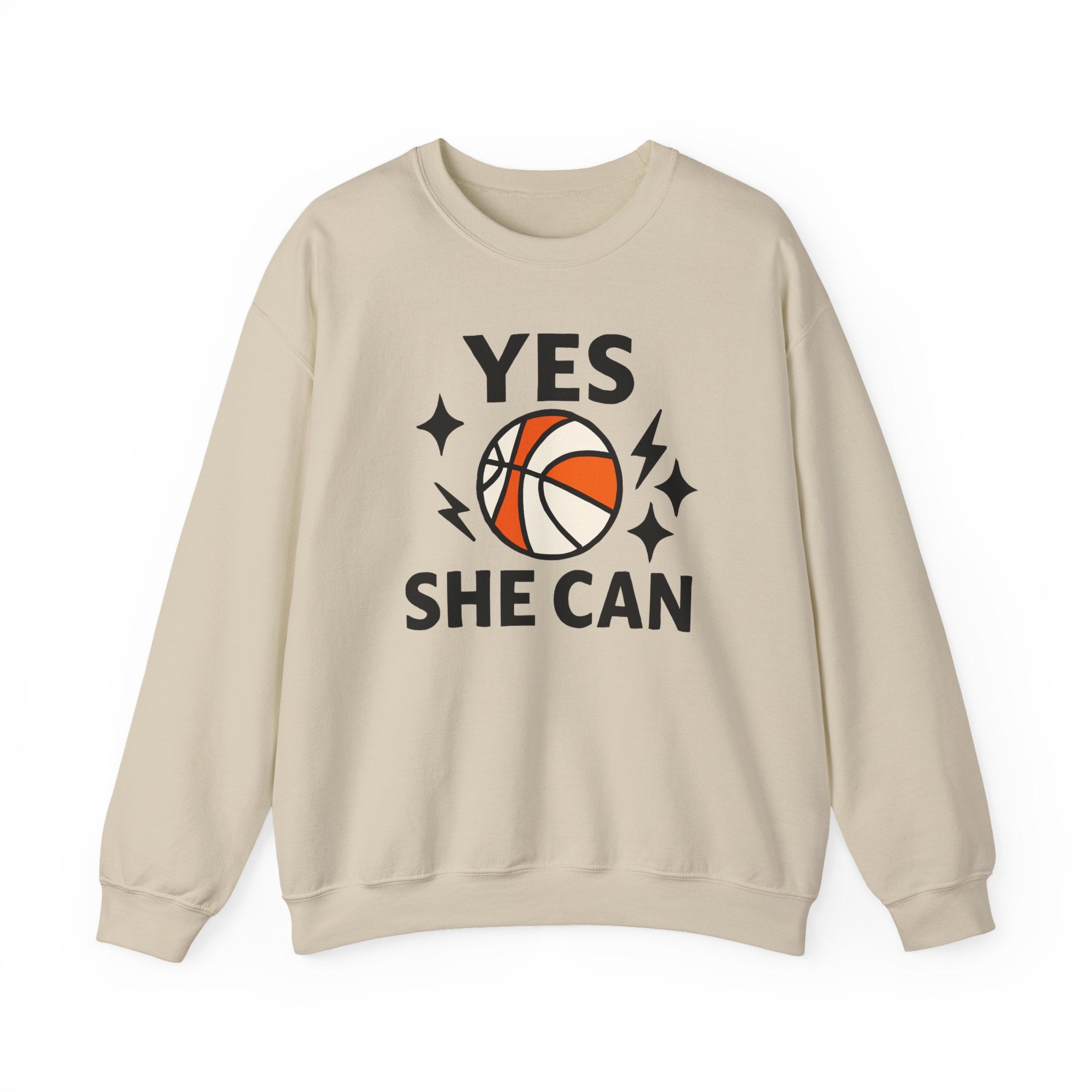 Yes, She Can Basketball Sweatshirt, Unisex Crewneck
