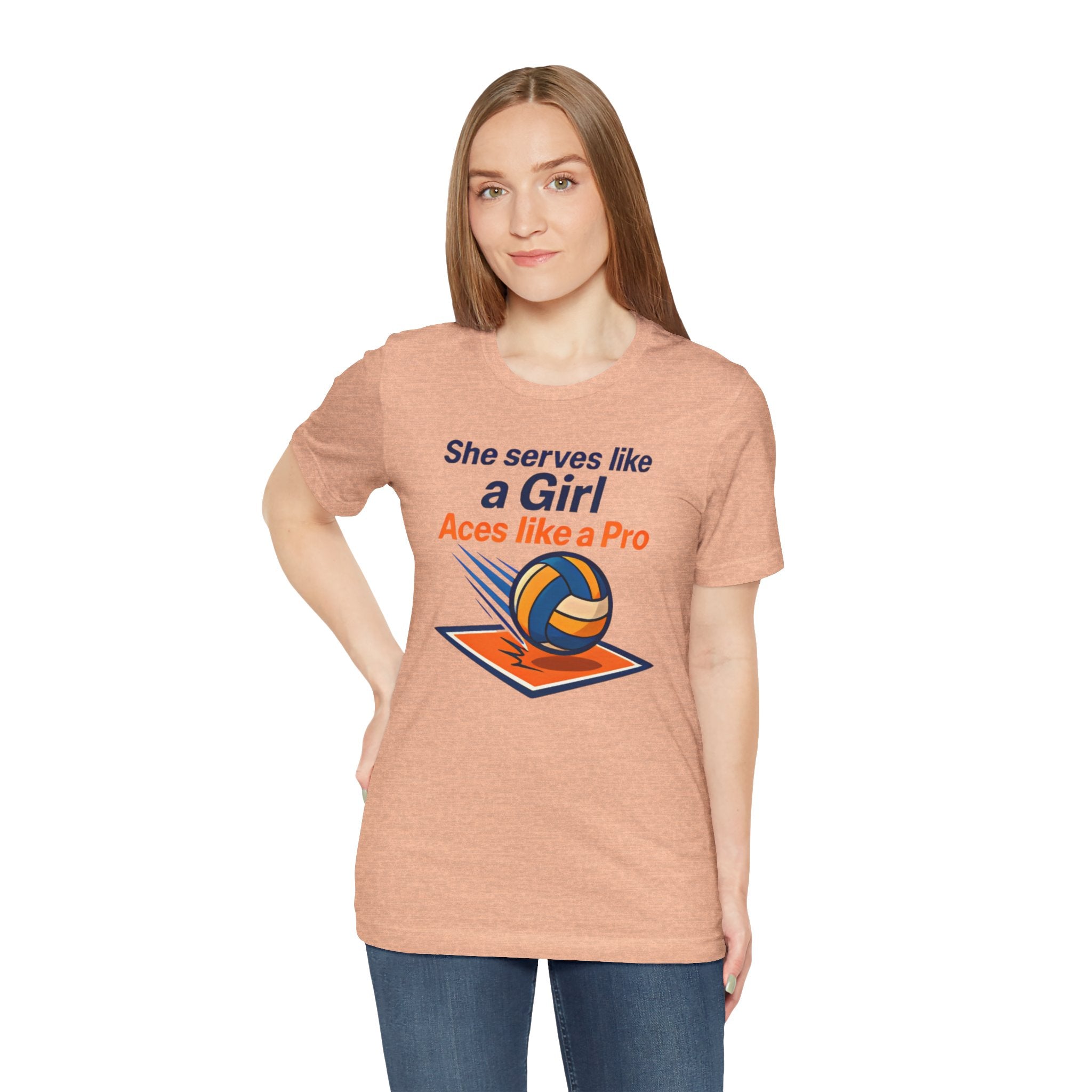 She Serves Like a Girl Tee, Volleyball Shirt