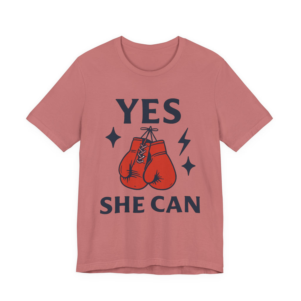 Yes, She Can Boxing Unisex Tee