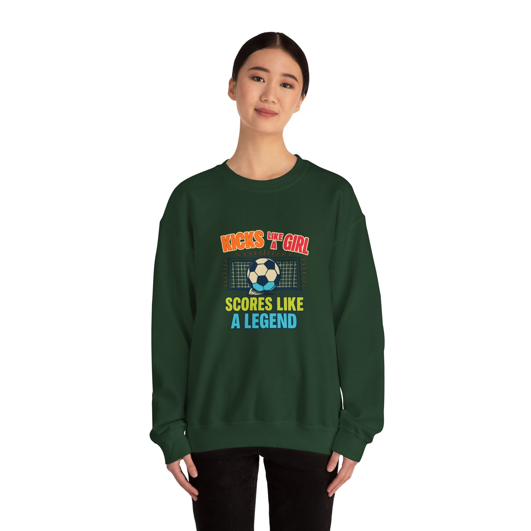 Unisex Soccer Sweatshirt, Kicks Like a Girl