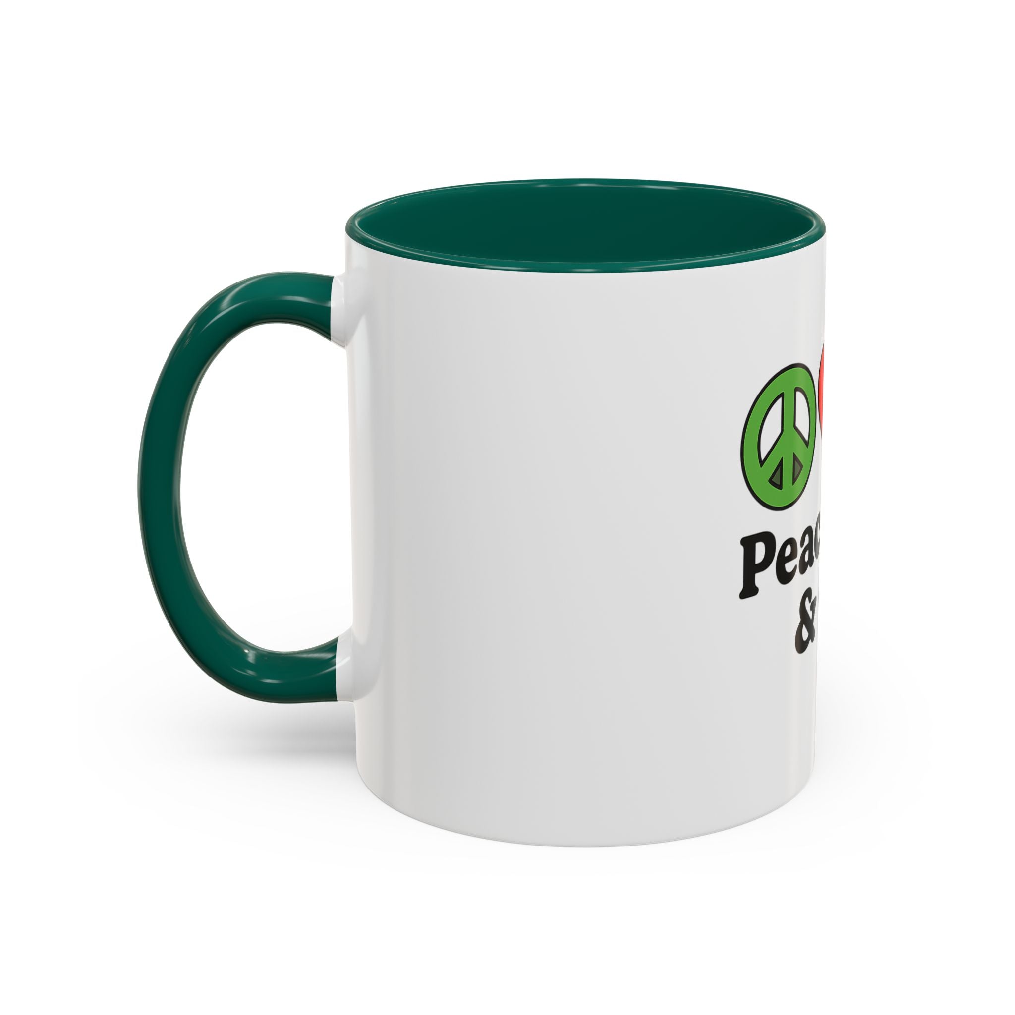 Peace, Love & Golf Mug - Colorful Ceramic Coffee Cup for Golf Lovers