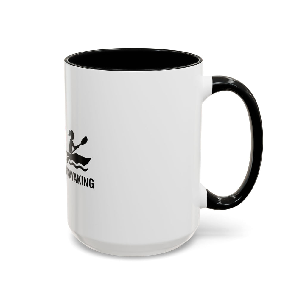 Peace Love & Kayaking Accent Coffee Mug — Kayaker Gift, 11/15oz