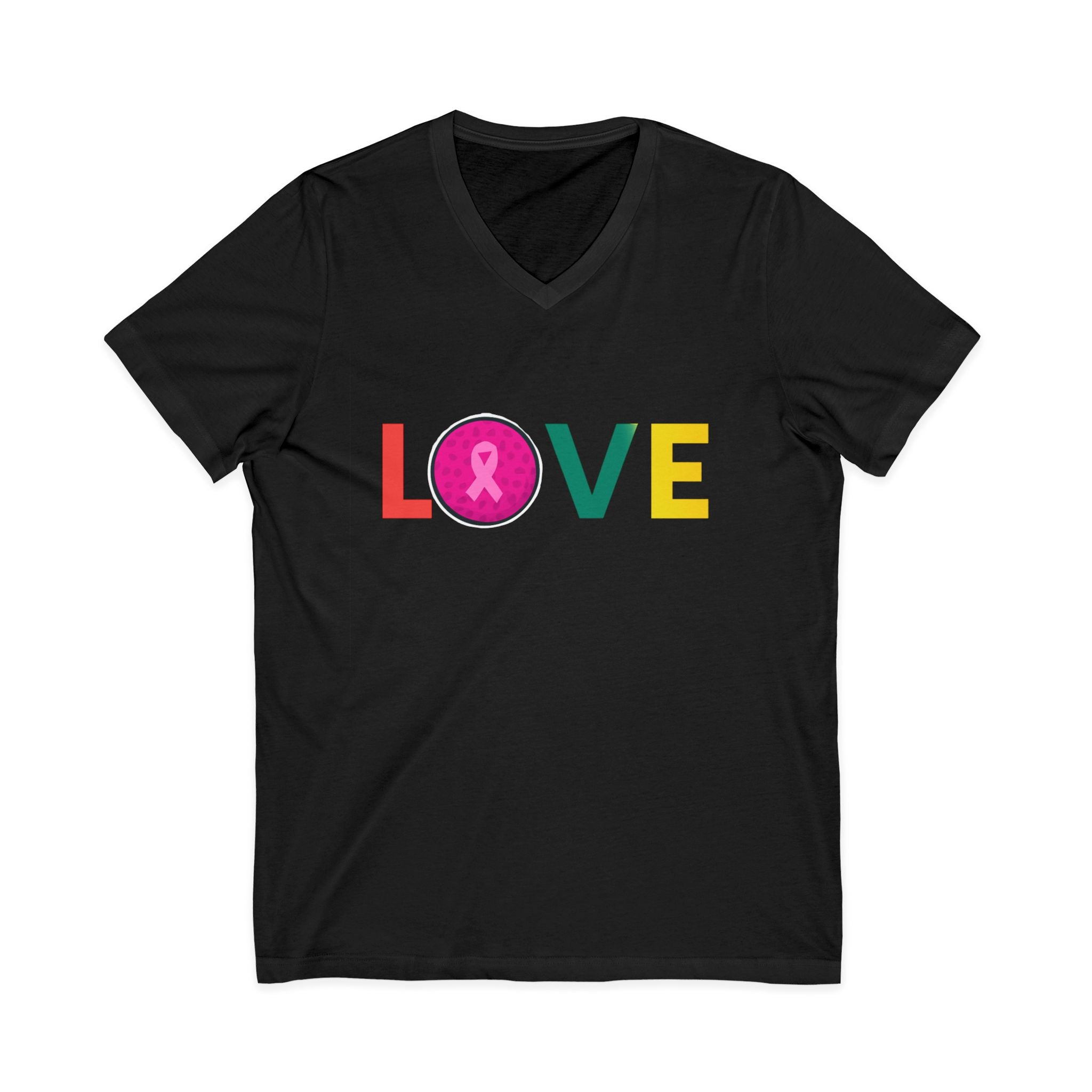 Love V-Neck Tee for Breast Cancer Awareness