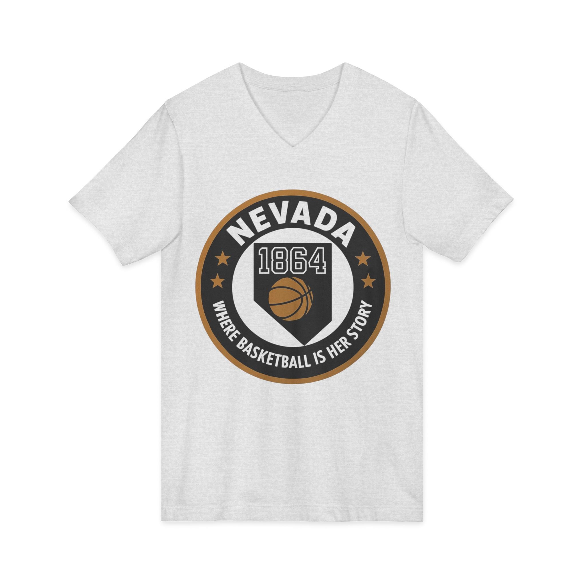 Nevada Basketball V-Neck Tee - Celebrate Your Love for the Game!