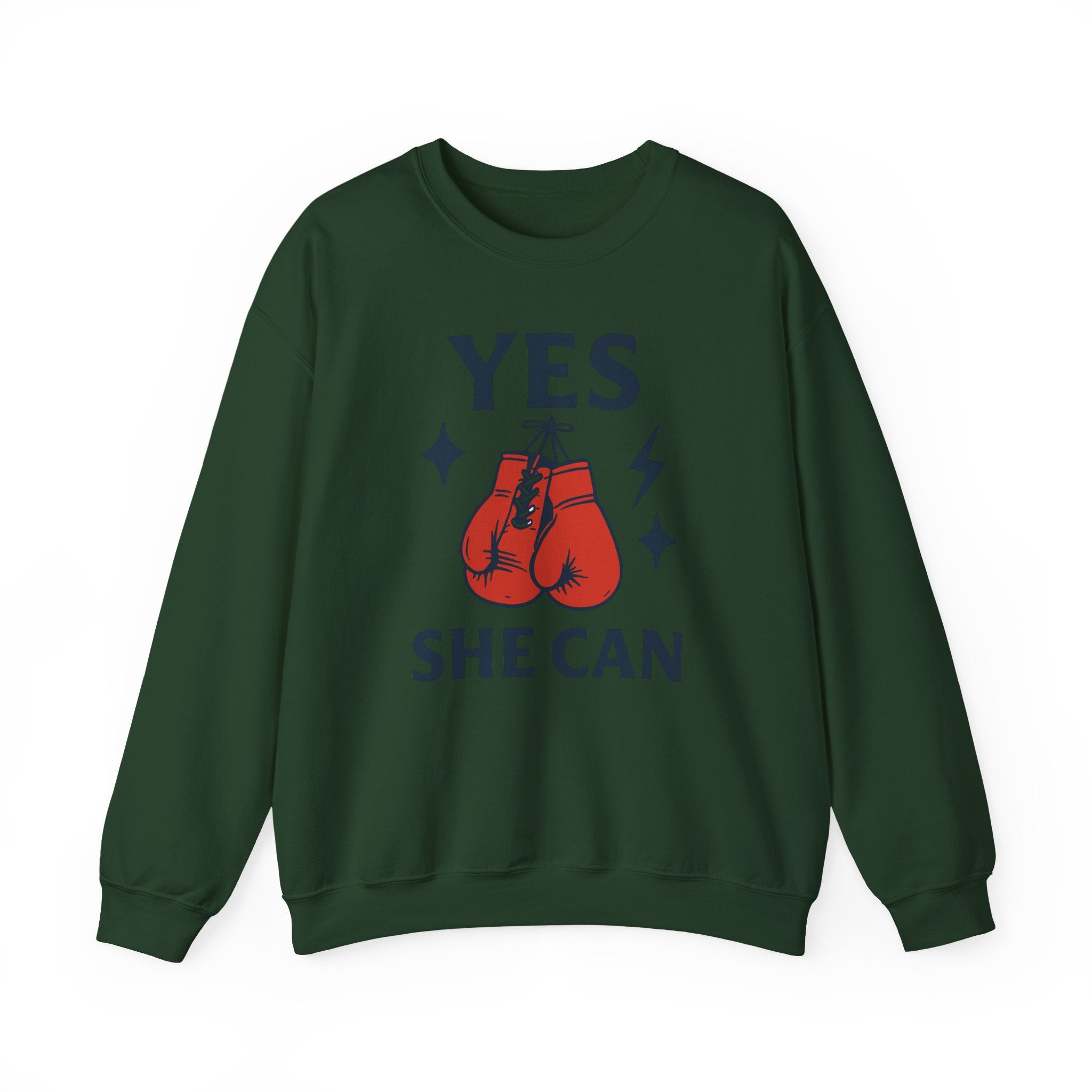 Yes, She Can Boxing Sweatshirt, Unisex Crewneck