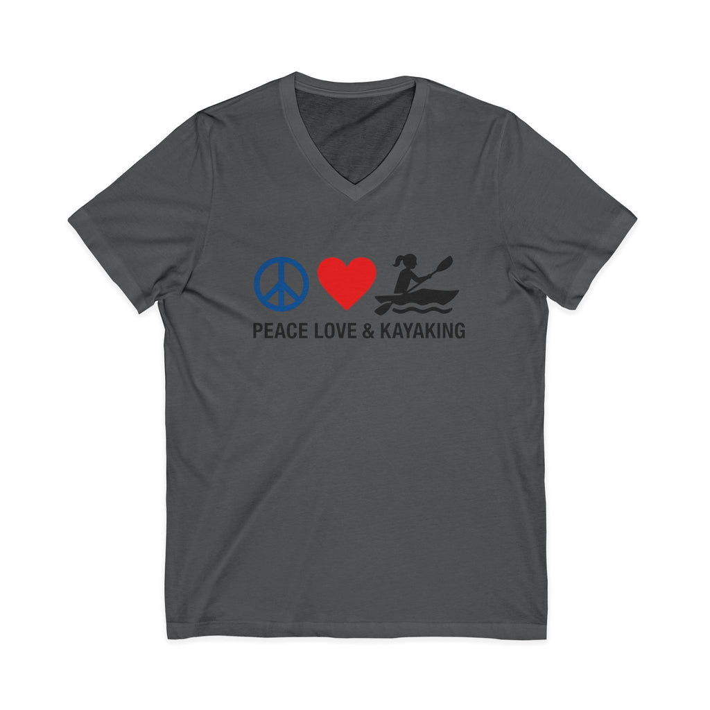 Peace Love & Kayaking V-Neck T-Shirt