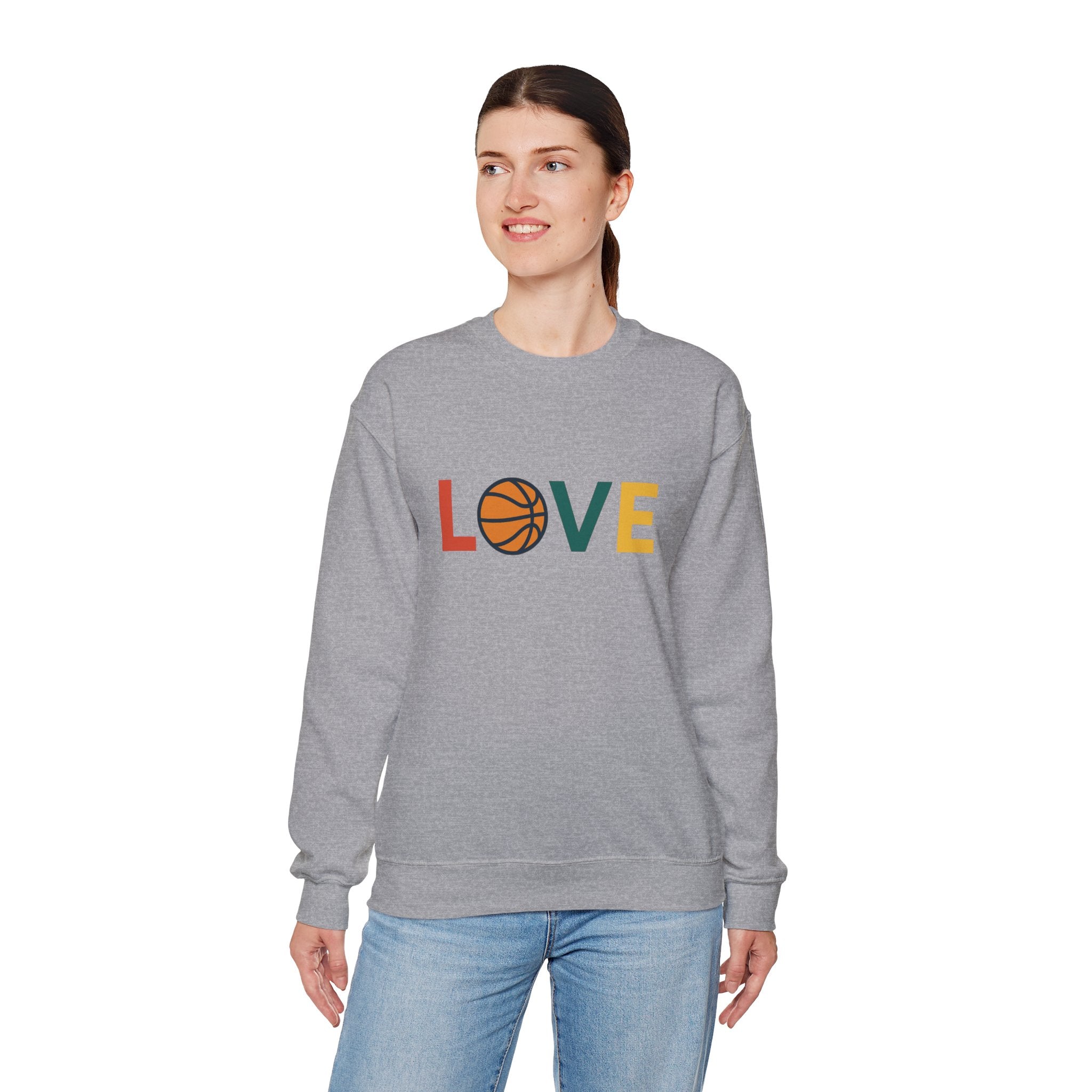 Love Basketball Sweatshirt, Unisex Crewneck