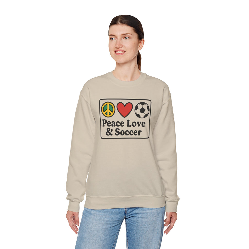 Peace Love & Soccer Crewneck Sweatshirt
