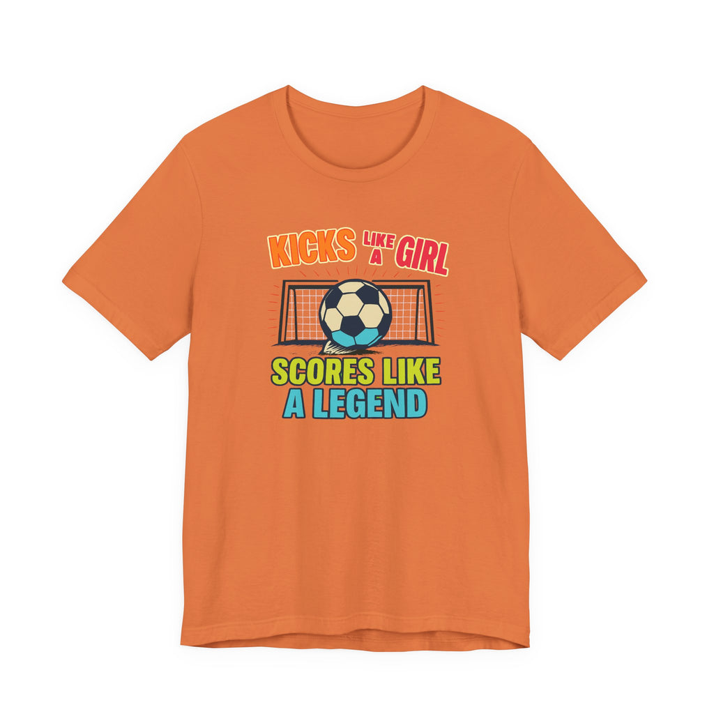 Soccer Inspired Fun Tee - Kicks Like A Girl