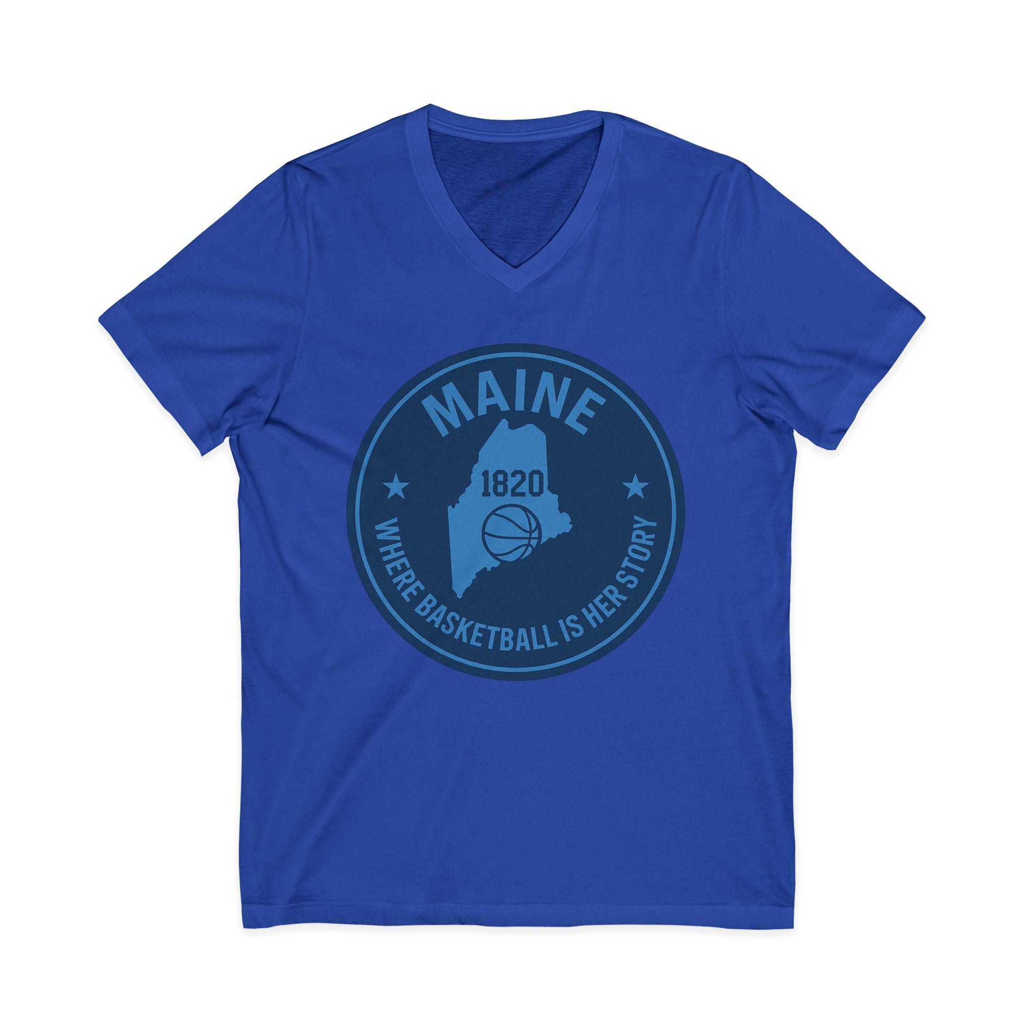 Maine Basketball Heritage V-Neck Tee