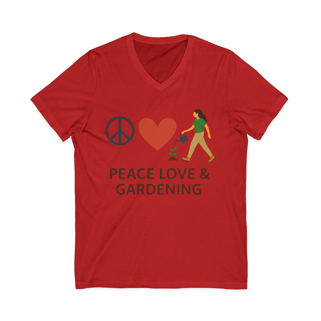 Peace, Love & Gardening V-Neck Tee