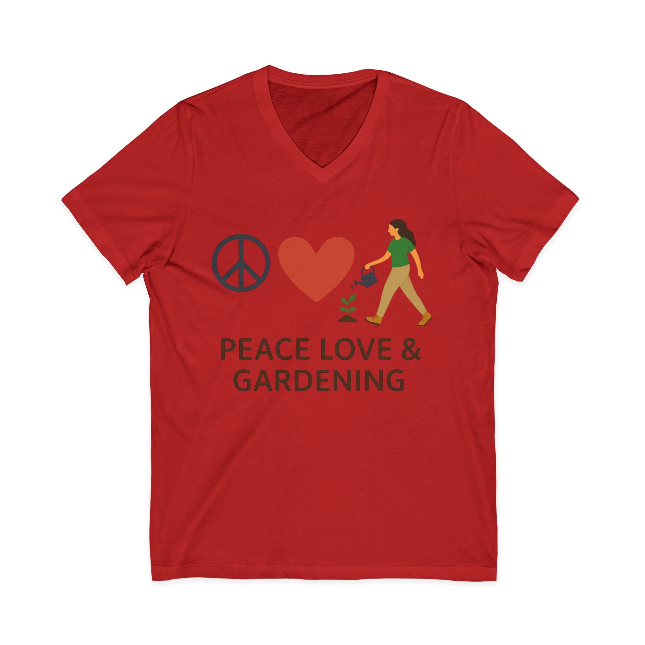 Peace, Love & Gardening V-Neck Tee