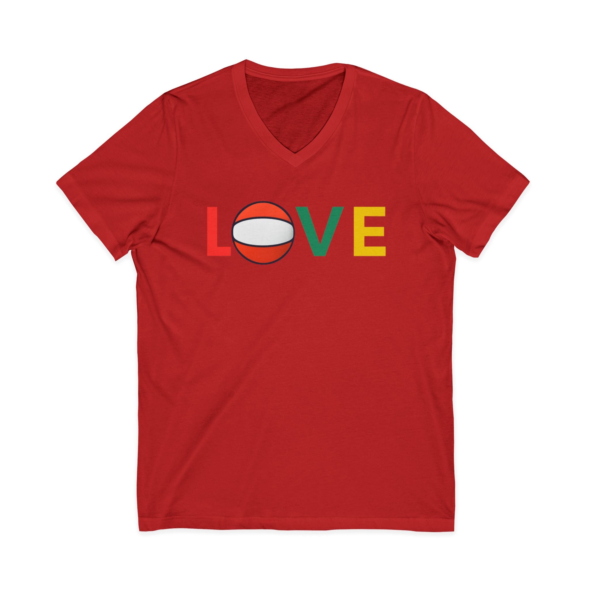 Volleyball Love V-Neck Tee for Sports Lovers