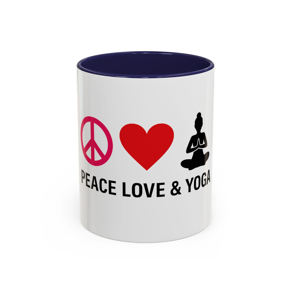 Peace Love & Yoga Accent Coffee Mug