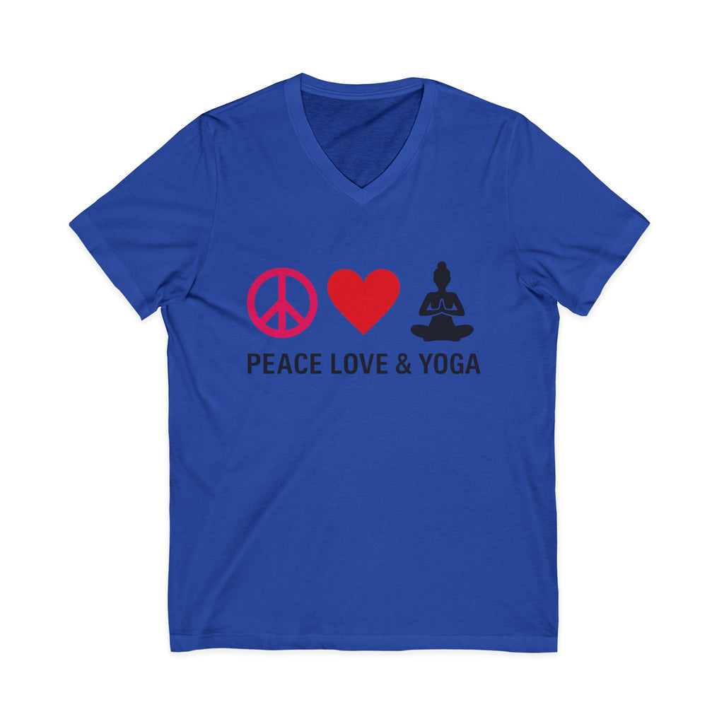 Peace Love & Yoga V-Neck Tee
