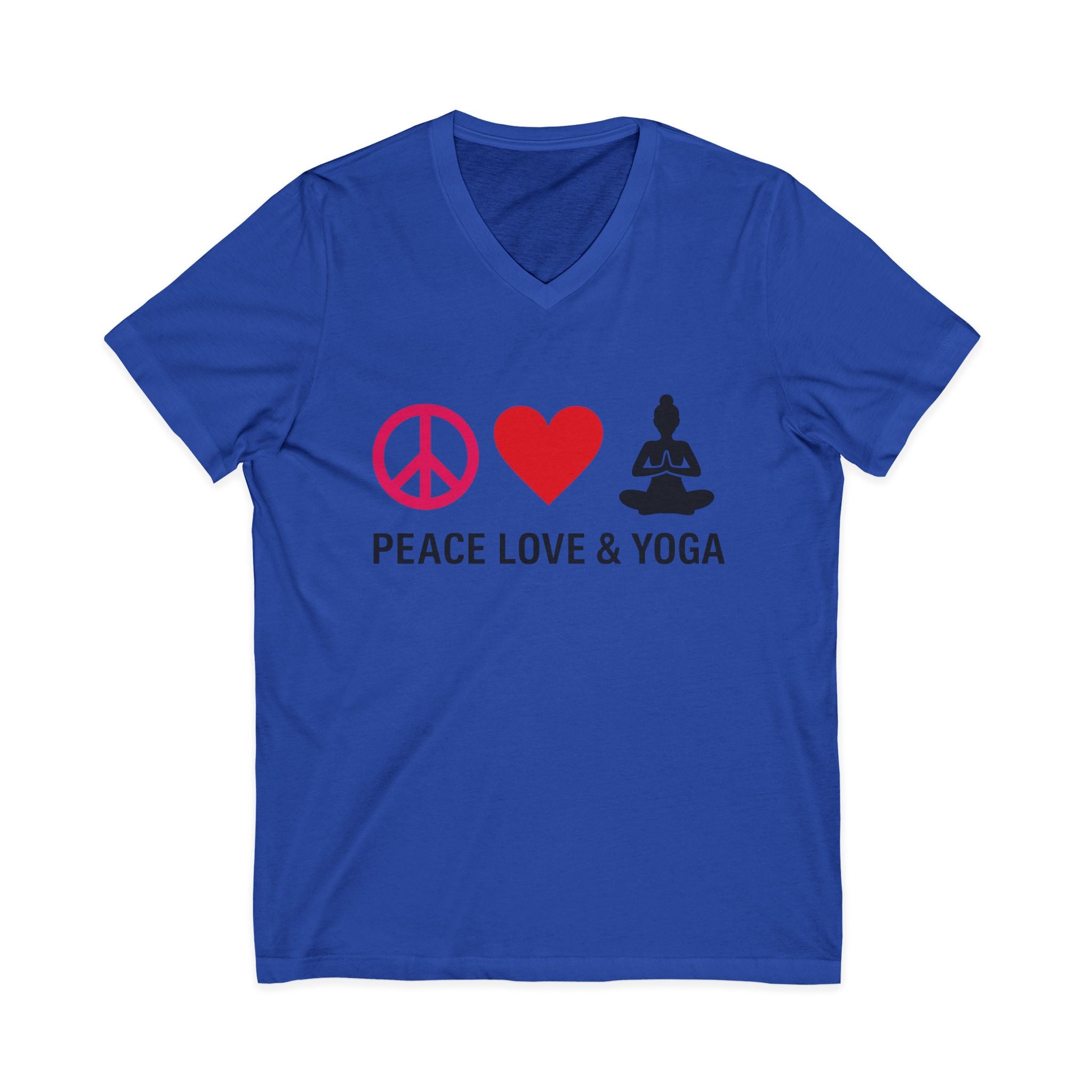 Peace Love & Yoga V-Neck Tee