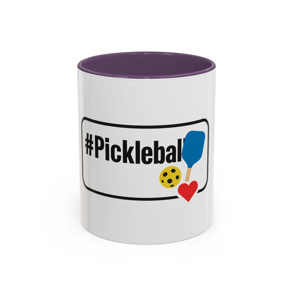 #Pickleball Accent Coffee Mug — Pickleball Paddle & Ball Design (11/15 oz)