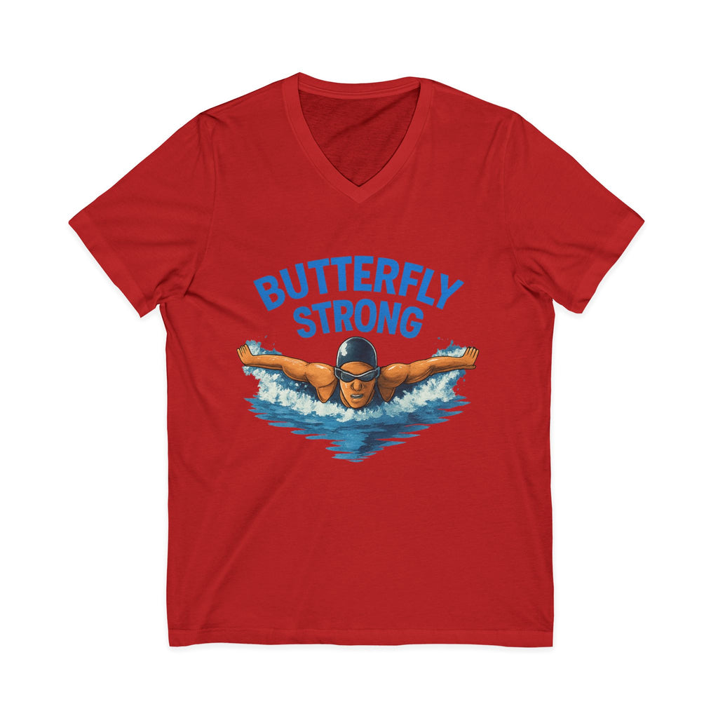 Butterfly Strong V-Neck Tee for Swimmers