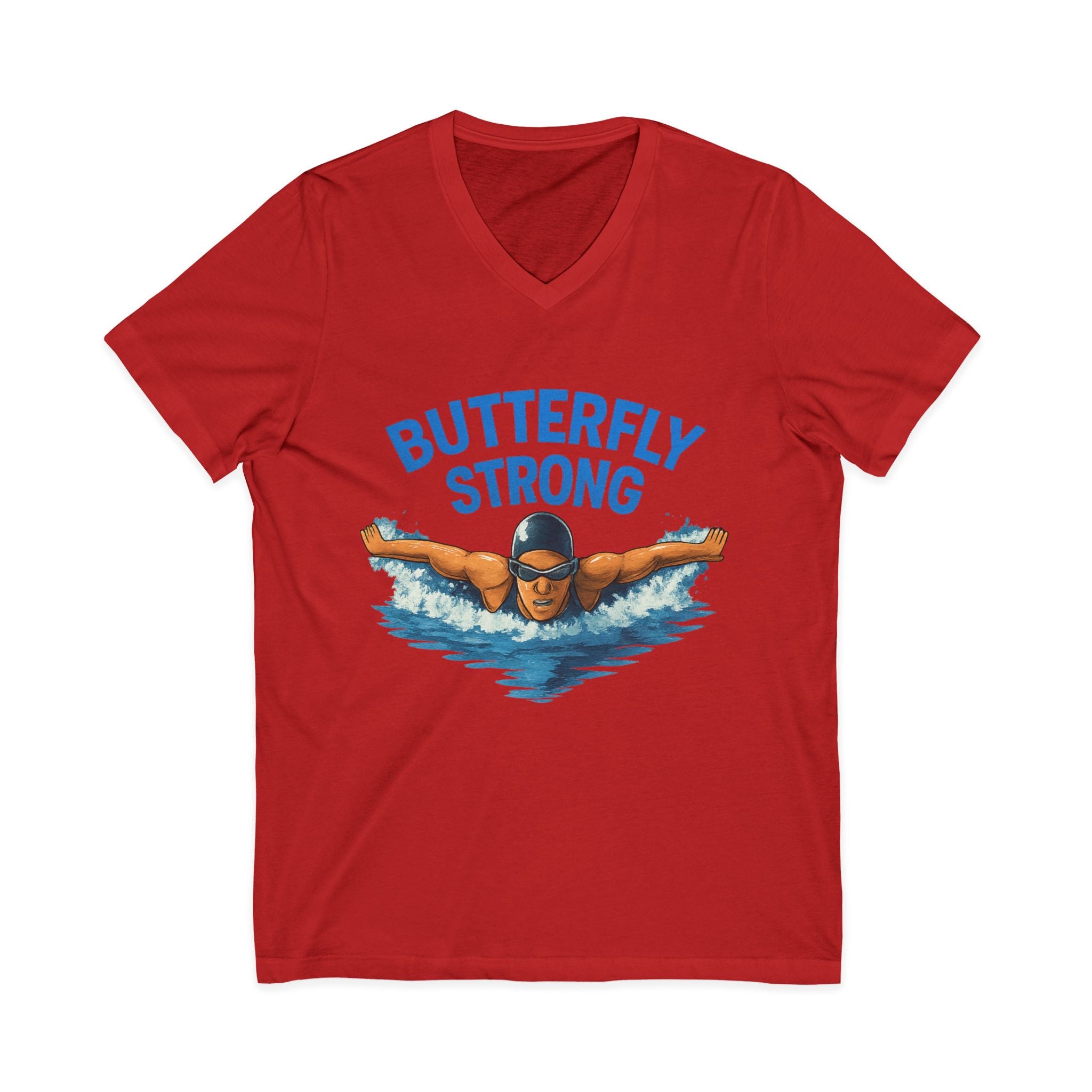 Butterfly Strong V-Neck Tee for Swimmers