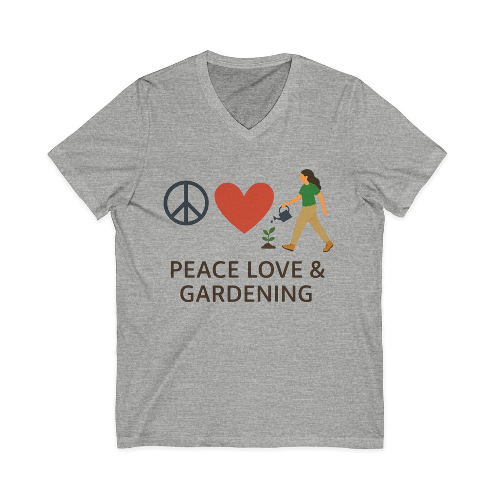 Peace, Love & Gardening V-Neck Tee