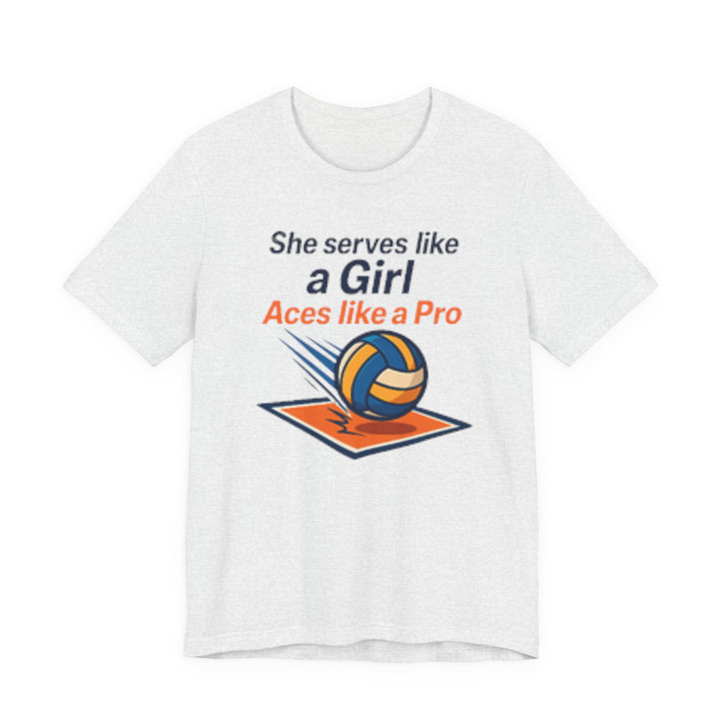 She Serves Like A Girl Tee, Volleyball Shirt