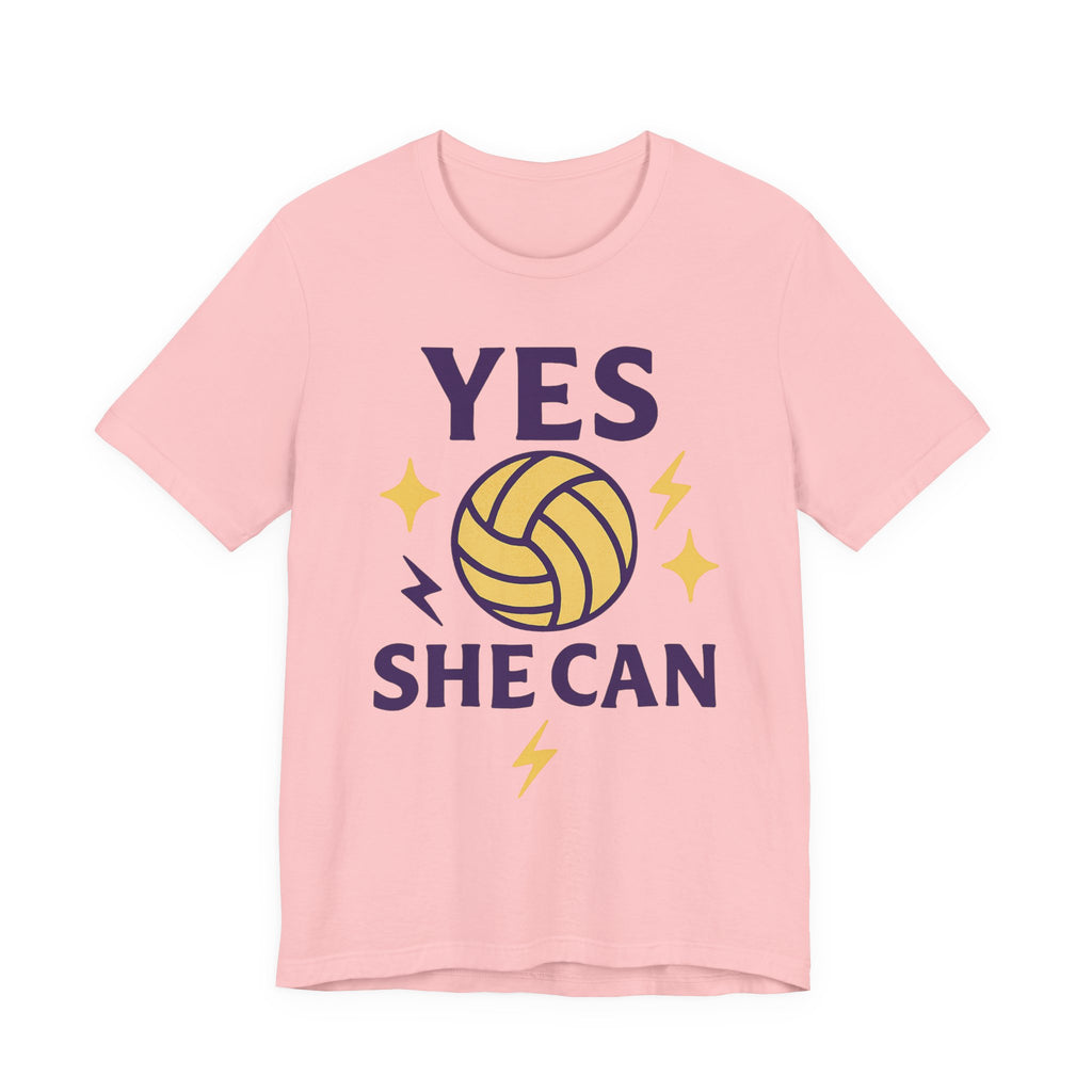 Yes, She Can Volleyball Unisex Tee