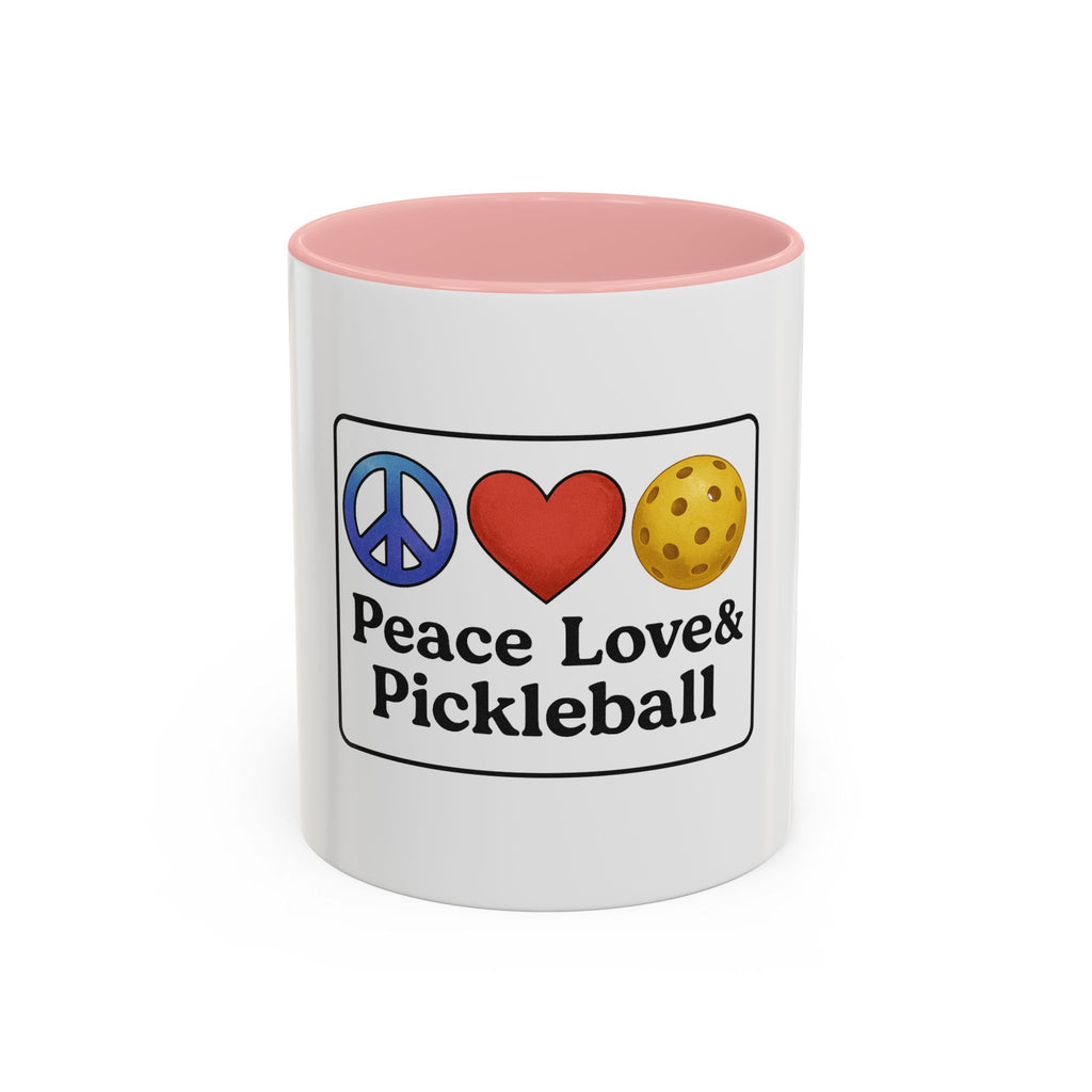 Peace Love & Pickleball Accent Mug