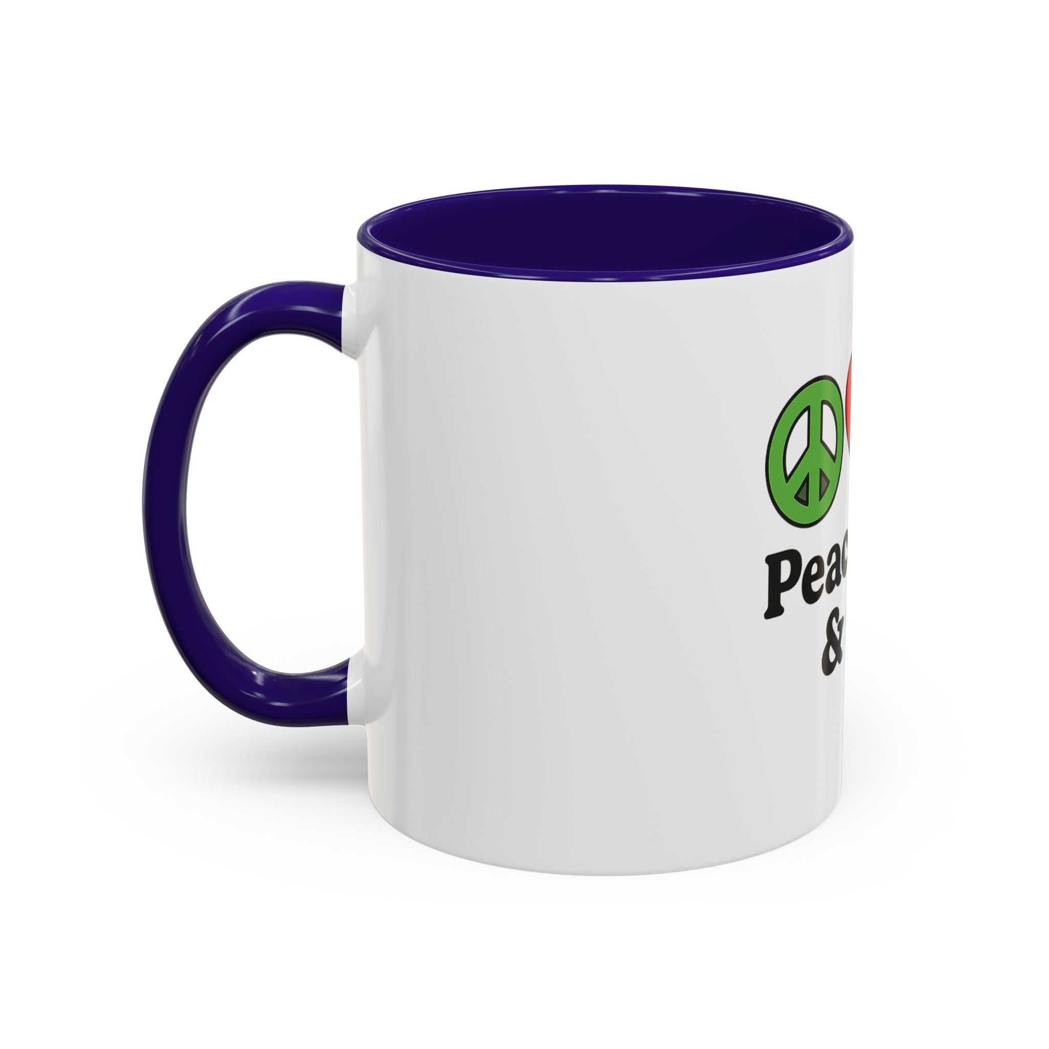 Peace, Love & Golf Mug - Colorful Ceramic Coffee Cup for Golf Lovers