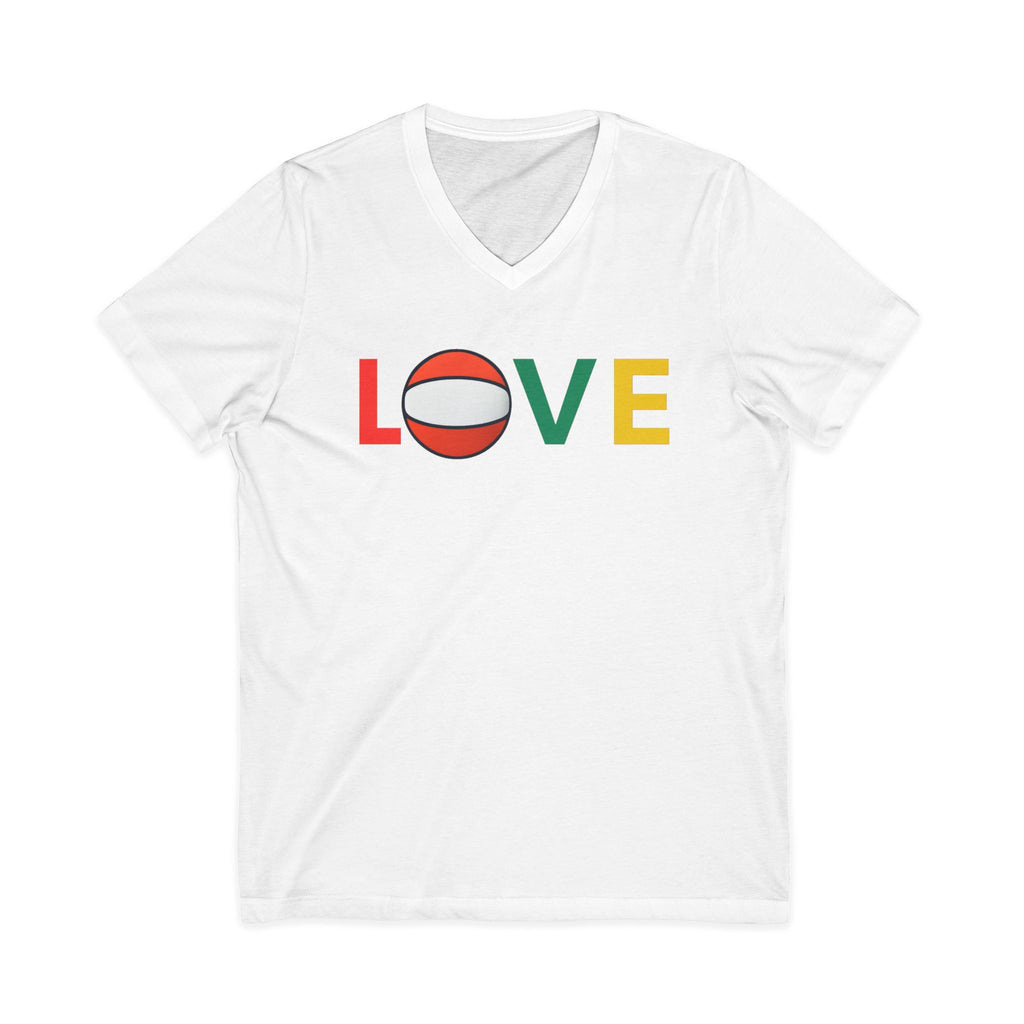 Volleyball Love V-Neck Tee for Sports Lovers