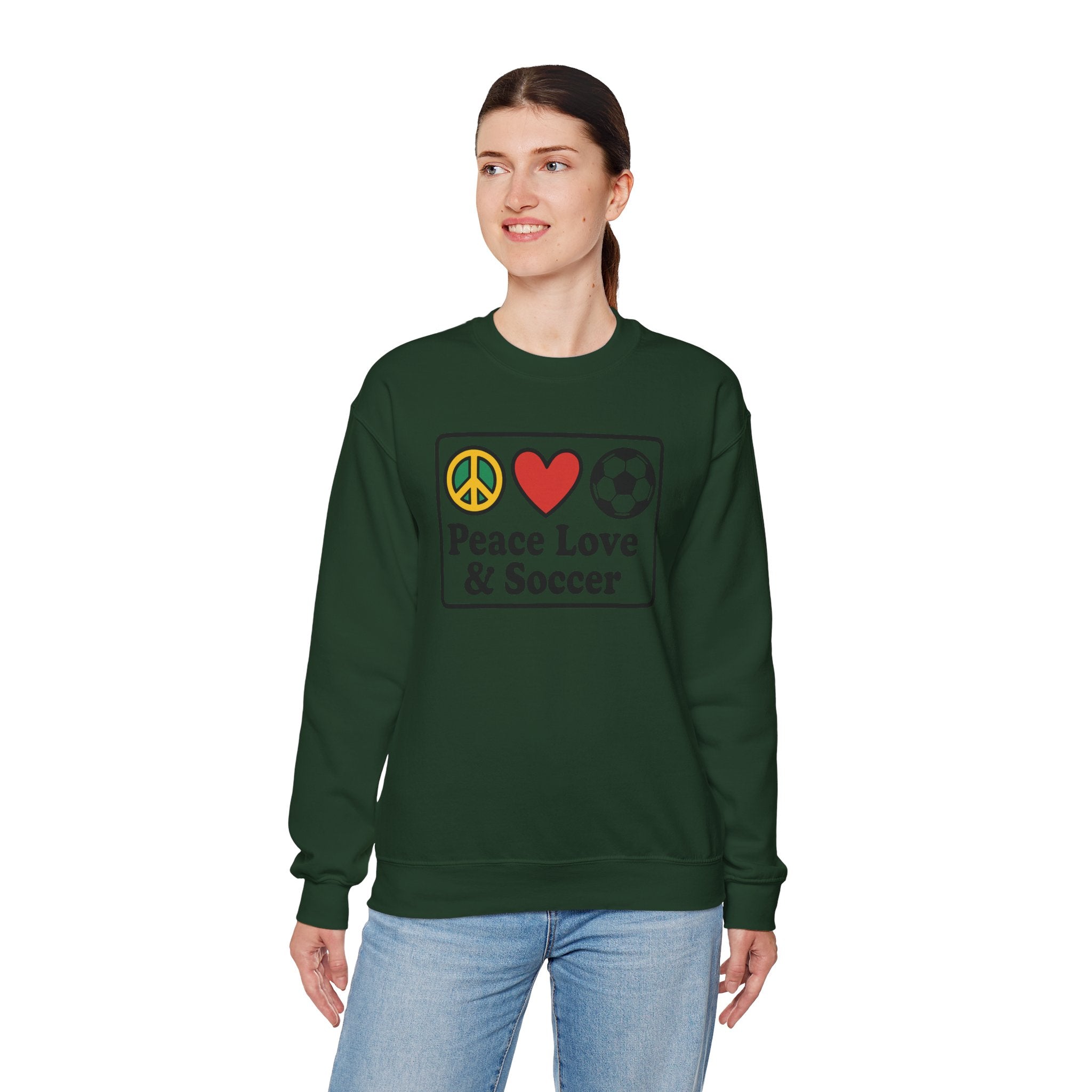Peace Love & Soccer Crewneck Sweatshirt