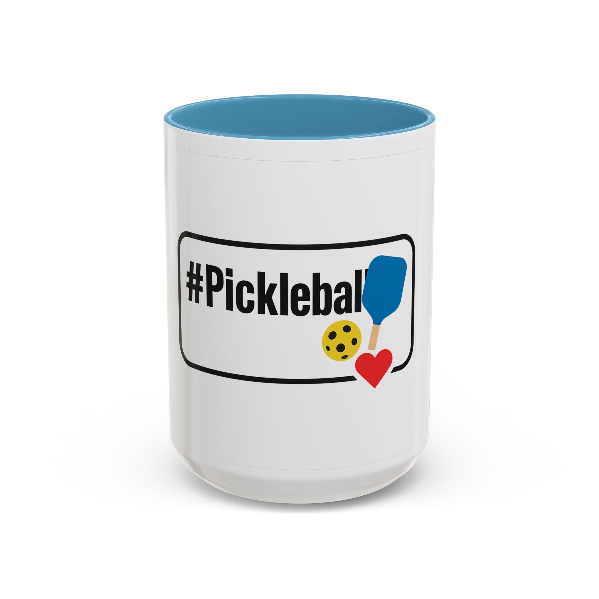 #Pickleball Accent Coffee Mug — Pickleball Paddle & Ball Design (11/15 oz)