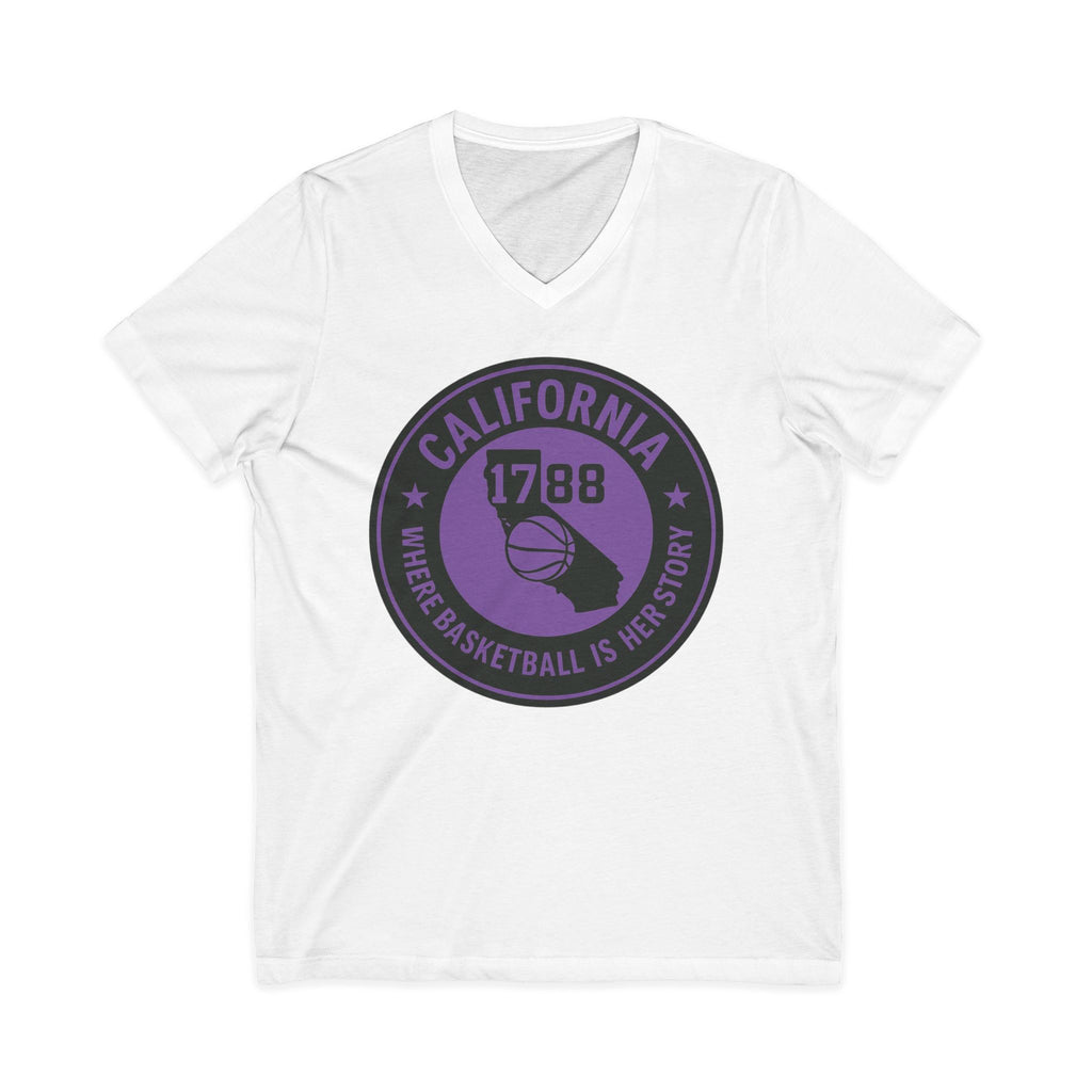 California Basketball Herstory V-Neck Tee