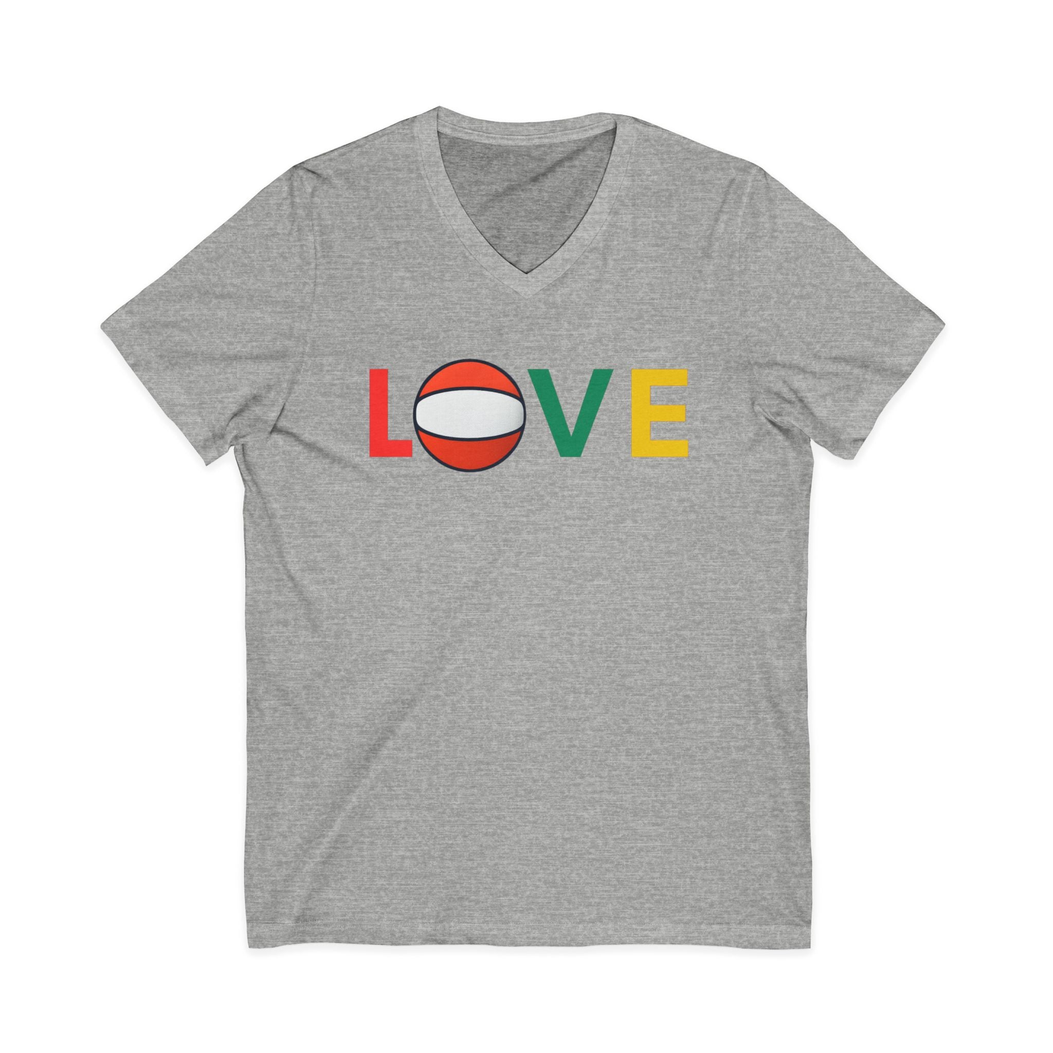 Volleyball Love V-Neck Tee for Sports Lovers