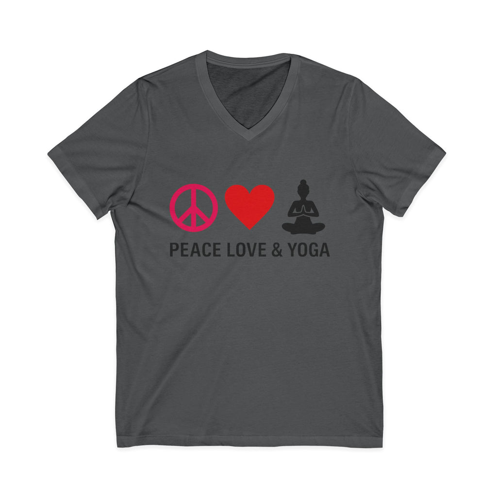 Peace Love & Yoga V-Neck Tee