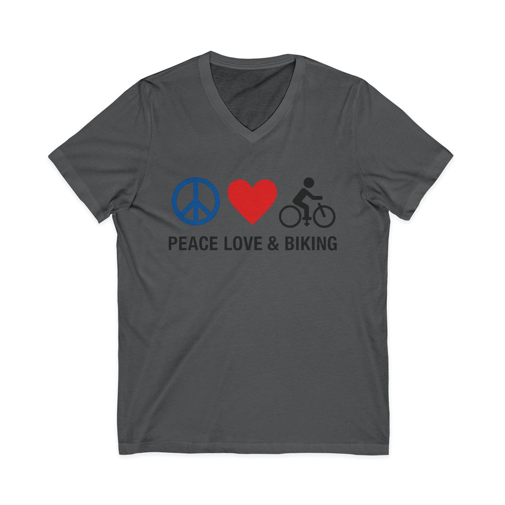 Peace Love & Biking V-Neck Tee