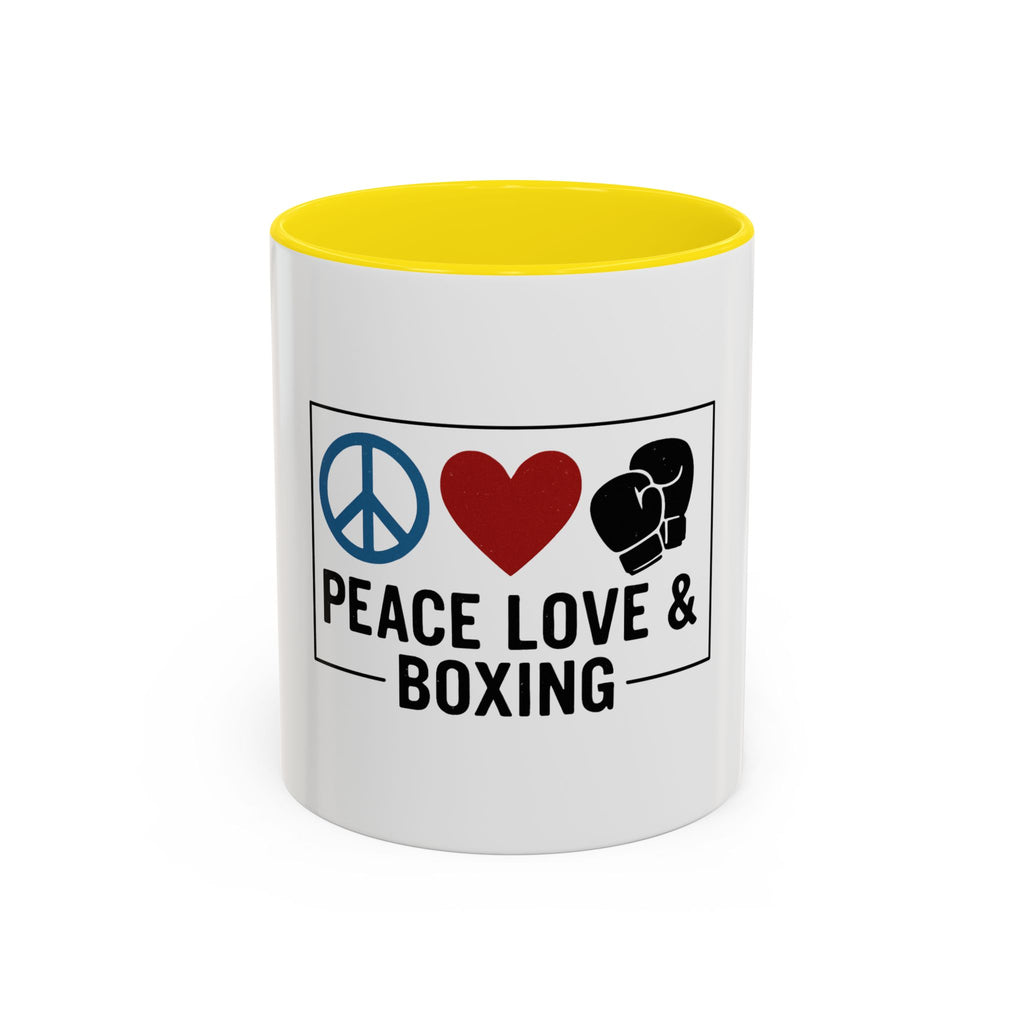 Peace Love & Boxing Mug | Accent Coffee Mug