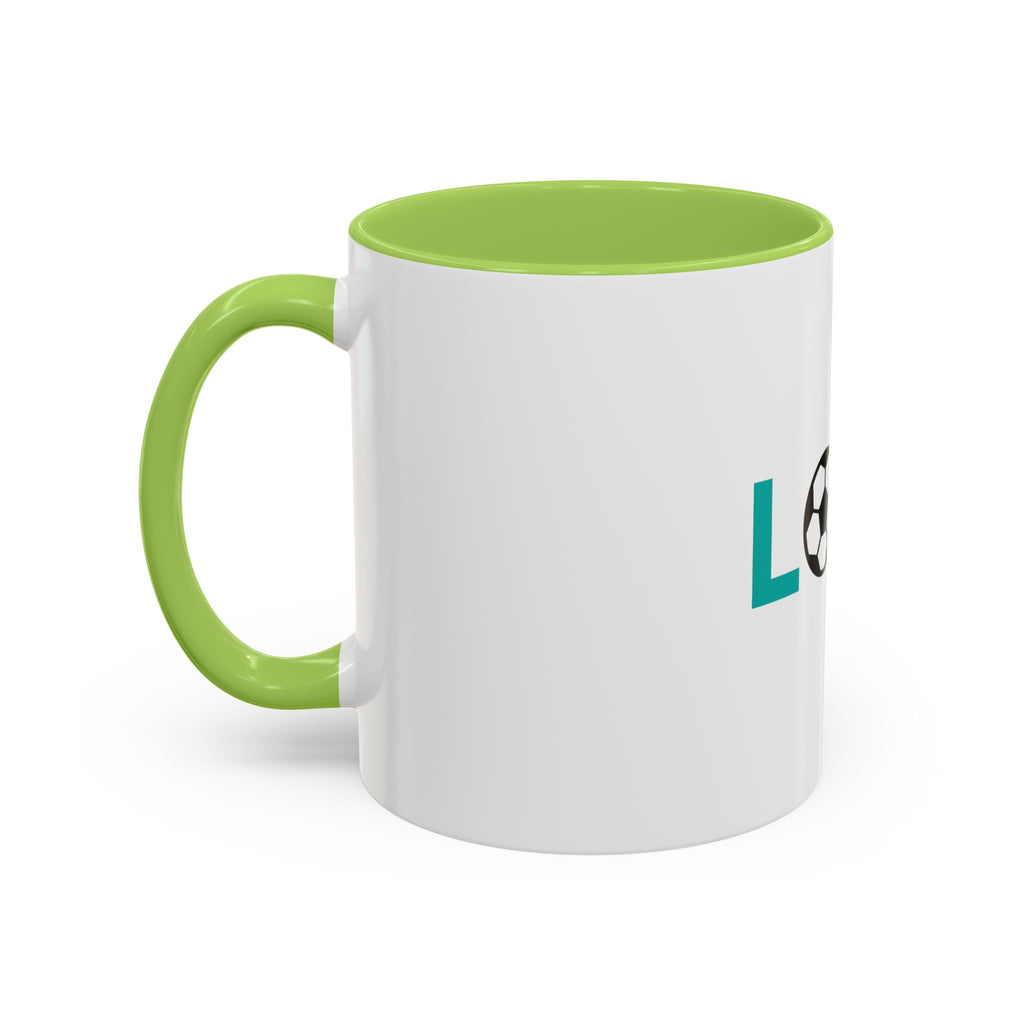 Love Soccer Accent Coffee Mug, Personalized Gift for Soccer Fans