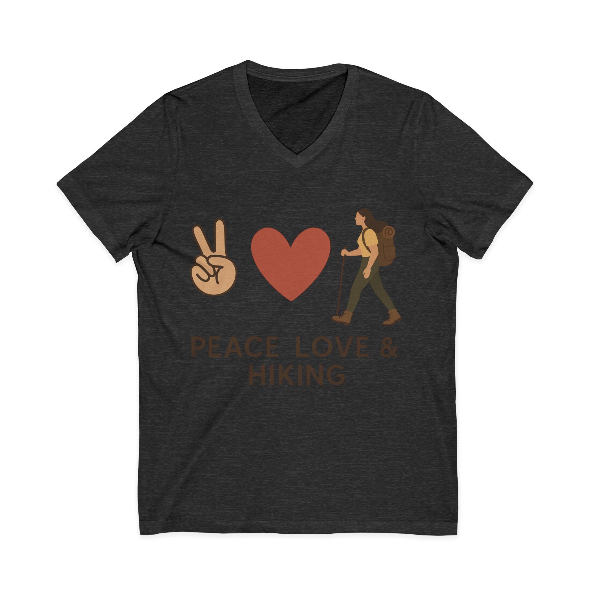 Peace, Love & Hiking V-Neck Tee