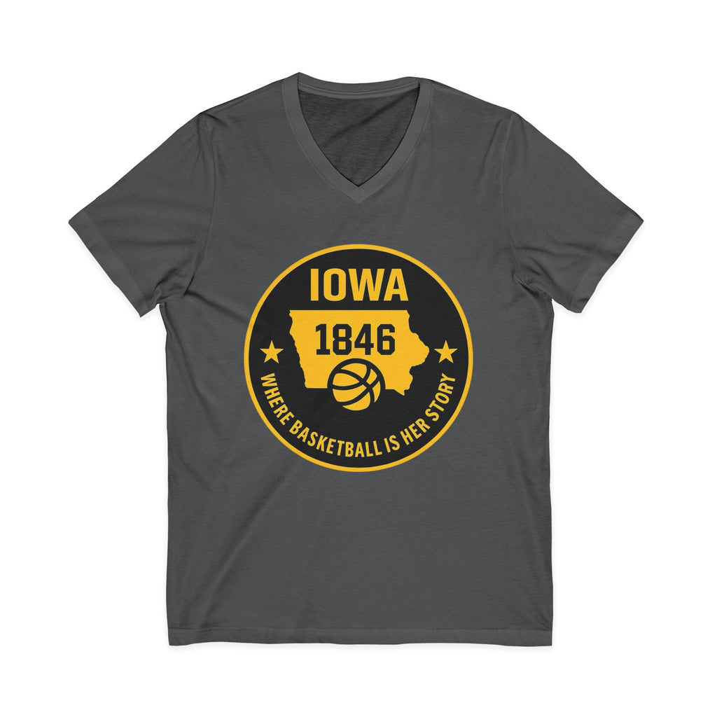 Iowa 1846 Basketball State Emblem V‑Neck Tee